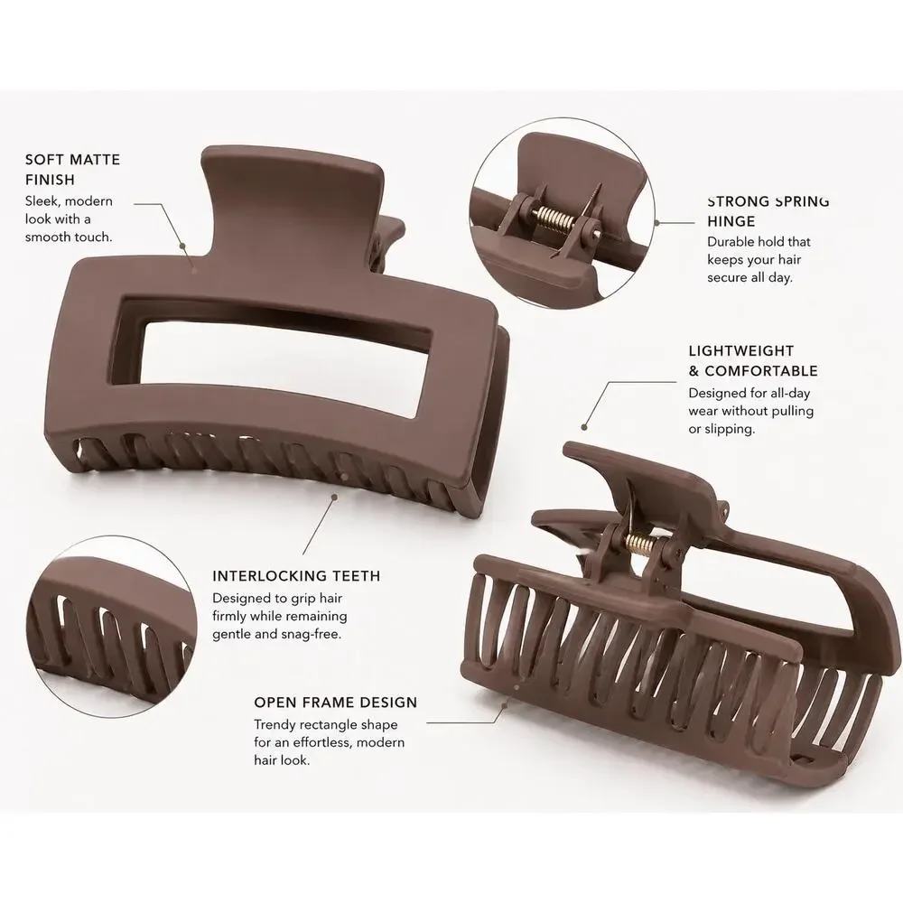 Everyday Matte Rectangle Claw Clip | Large Hair Clip